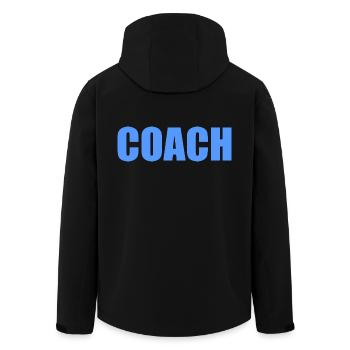Coach - Men’s Recycled Softshell Jacket by Stanley/Stella - black - Back - AI Model Male 185 light (185cm)