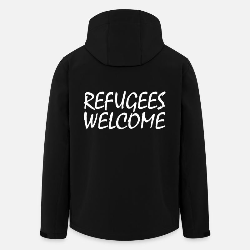 refugees welcome - Recycelte Männer Softshell-Jacke von Stanley/Stella - Schwarz