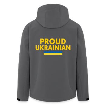 Proud ukrainian - Men’s Recycled Softshell Jacket by Stanley/Stella - black - Back - AI Model Male 185 light (185cm)