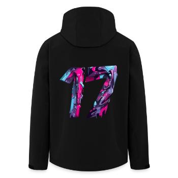 NO. 17 NUMBER 17 COOL 17TH BIRTHDAY - Men’s Recycled Softshell Jacket by Stanley/Stella - black - Back - AI Model Male 185 light (185cm)