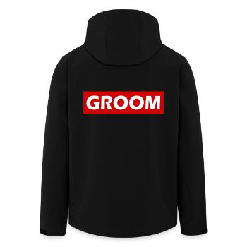 Groom - Recycelte Männer Softshell-Jacke von Stanley/Stella - Schwarz - Hinten - AI Model Male 185 light (185cm)