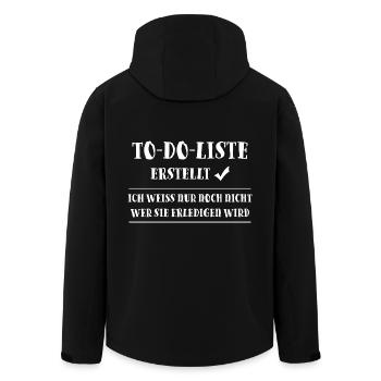 To-do-liste erstellt - Recycelte Männer Softshell-Jacke von Stanley/Stella - Schwarz - Hinten - AI Model Male 185 light (185cm)