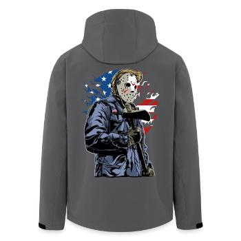 HORROR MURDER - American Halloween Gift Motive - Men’s Recycled Softshell Jacket by Stanley/Stella - anthracite - Back - AI Model Male 185 light (185cm)