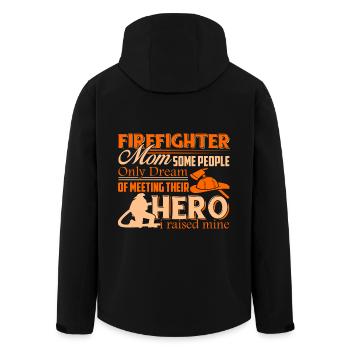 Proud Firefighter Mom - Men’s Recycled Softshell Jacket by Stanley/Stella - black - Back - AI Model Male 185 light (185cm)
