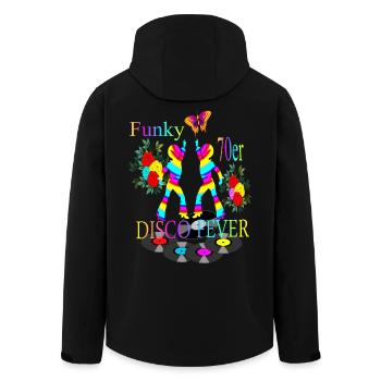 Disco Fever 70s - Men’s Recycled Softshell Jacket by Stanley/Stella - black - Back - AI Model Male 185 light (185cm)