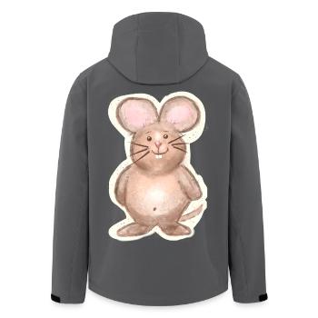 Maus - Recycelte Männer Softshell-Jacke von Stanley/Stella - Anthrazit - Hinten - AI Model Male 185 light (185cm)