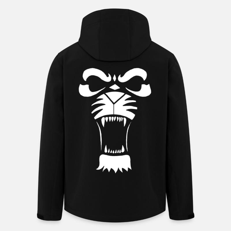 Lion ou tigre prédateur (blanc) - Veste softshell homme en polyester recyclé Stanley/Stella - noir