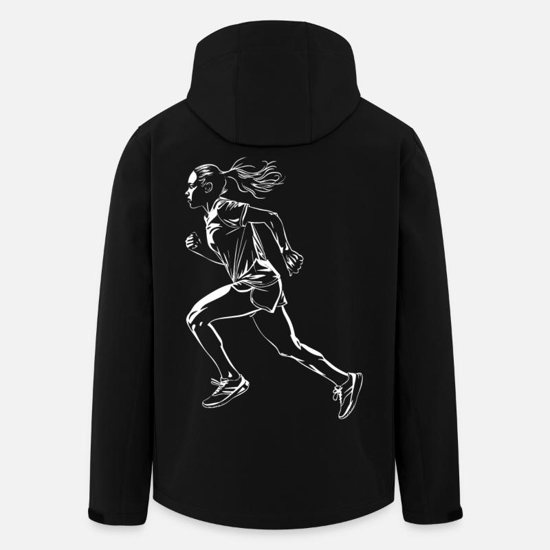 Croquis du coureur - Veste softshell homme en polyester recyclé Stanley/Stella - noir