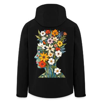 Art abstrait Fleurs - Veste softshell homme en polyester recyclé Stanley/Stella - noir - Dos - AI Model Male 185 light (185cm)