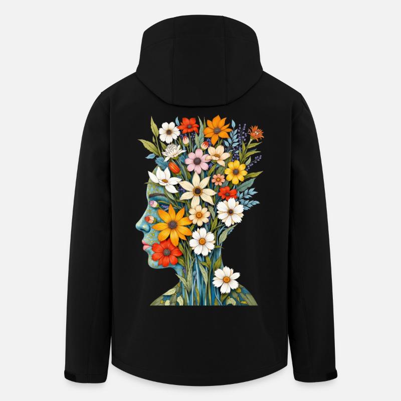 Abstrakte Kunst Blumen - Recycelte Männer Softshell-Jacke von Stanley/Stella - Schwarz