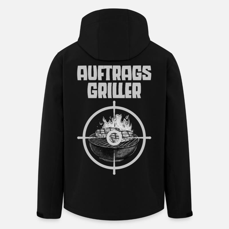 Auftragsgriller Grillmaster lustige Sprüche - Recycelte Männer Softshell-Jacke von Stanley/Stella - Schwarz