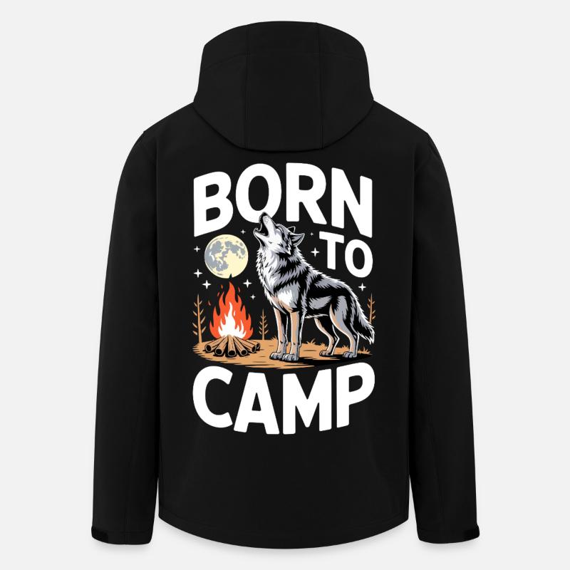 Né pour camper - Veste softshell homme en polyester recyclé Stanley/Stella - noir