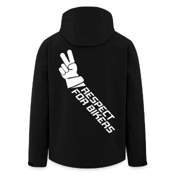 Respect des motards - Salutation des motards pour les motards - Veste softshell homme en polyester recyclé Stanley/Stella - noir - Dos - AI Model Male 185 light (185cm)