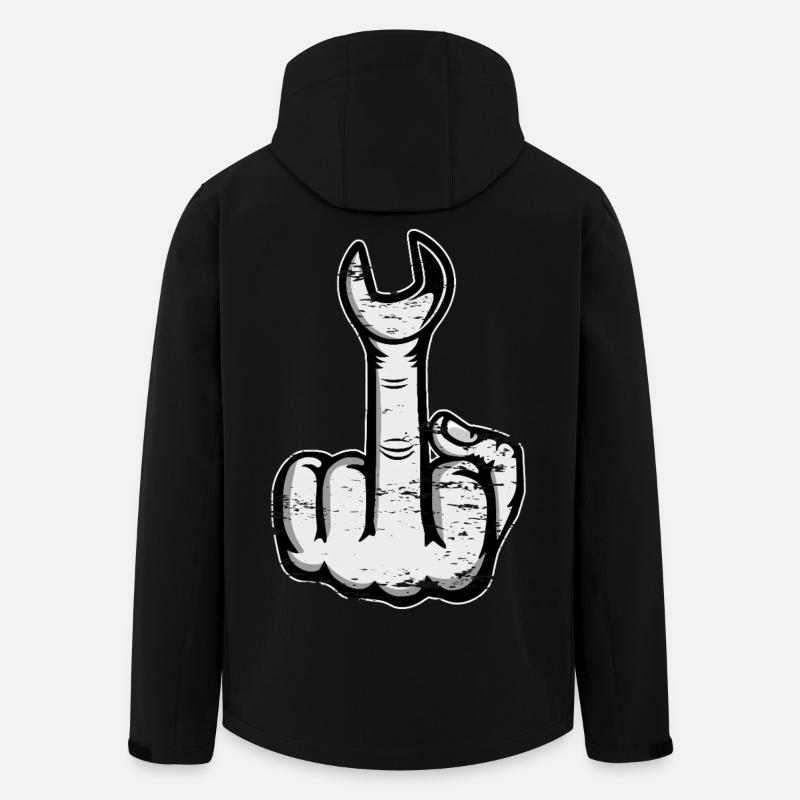 Middle Finger Stinky Finger Wrench - Men’s Recycled Softshell Jacket by Stanley/Stella - black