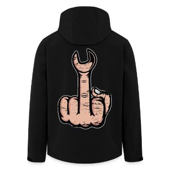 Clé à doigt puante du majeur - Veste softshell homme en polyester recyclé Stanley/Stella - noir - Dos - AI Model Male 185 light (185cm)