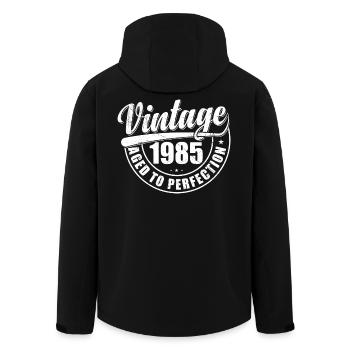 Geburtstagsgeschenk 1985 Jahrgang 1985 Retro 1985 - Recycelte Männer Softshell-Jacke von Stanley/Stella - Schwarz - Hinten - AI Model Male 185 light (185cm)