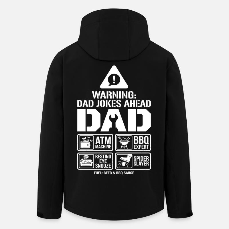 Warning Dad Jokes Ahead Father - Men’s Recycled Softshell Jacket by Stanley/Stella - black