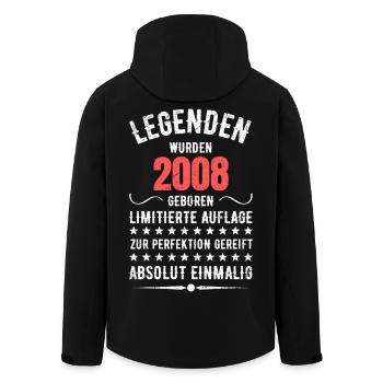 Édition Limitée 2007 18ème Cadeau d’Anniversaire - Veste softshell homme en polyester recyclé Stanley/Stella - noir - Dos - AI Model Male 185 light (185cm)