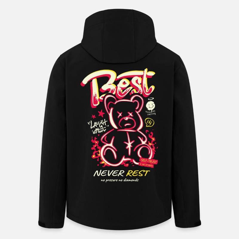 Best Never Rest Neon Teddy - Men’s Recycled Softshell Jacket by Stanley/Stella - black