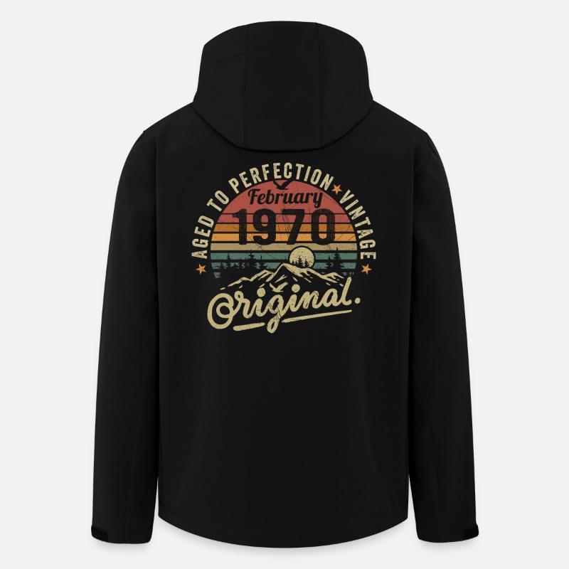 Février 1970, anniversaire 1970 Février - Veste softshell homme en polyester recyclé Stanley/Stella - noir