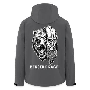Wikinger Berserk Rage Bear Krieger Nordisches Maskottchen - Recycelte Männer Softshell-Jacke von Stanley/Stella - Schwarz - Hinten - AI Model Male 185 light (185cm)