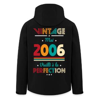 Anniversaire 20 ans - Vintage - Mai 2006 - Veste softshell homme en polyester recyclé Stanley/Stella - noir - Dos - AI Model Male 185 light (185cm)