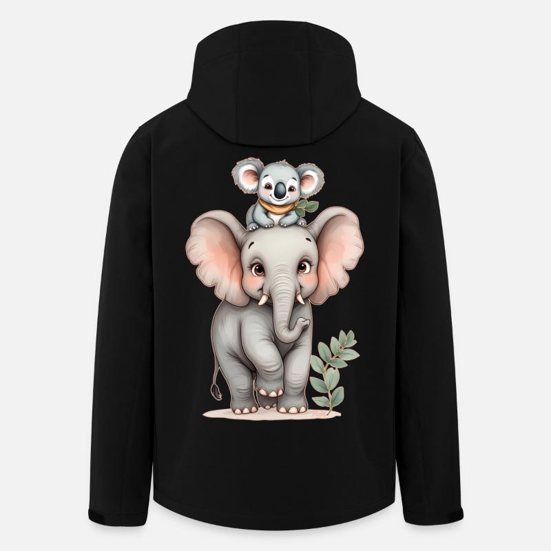 Wild Friendship: Elephant and Koala 🐘 🐨 - Men’s Recycled Softshell Jacket by Stanley/Stella - black