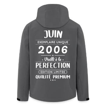 Anniversaire 20 ans - Juin 2006 Perfection - Veste softshell homme en polyester recyclé Stanley/Stella - noir - Dos - AI Model Male 185 light (185cm)