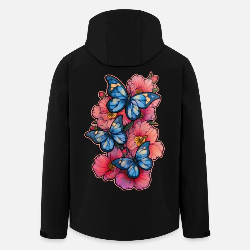Fleur Papillon - Veste softshell homme en polyester recyclé Stanley/Stella - noir