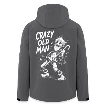 Old Man Pensioner Gift Funny Crazy Old Man - Men’s Recycled Softshell Jacket by Stanley/Stella - black - Back - AI Model Male 185 light (185cm)