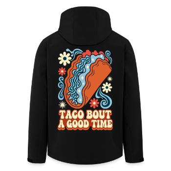 Taco Bout A Good Time Retro Taco - Recycelte Männer Softshell-Jacke von Stanley/Stella - Schwarz - Hinten - AI Model Male 185 light (185cm)