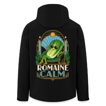 Romaine Calm Salad Pun - Men’s Recycled Softshell Jacket by Stanley/Stella - black - Back - AI Model Male 185 light (185cm)