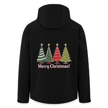 Christmas Tree Christmas Tree Merry Christmas Trees - Men’s Recycled Softshell Jacket by Stanley/Stella - black - Back - AI Model Male 185 light (185cm)