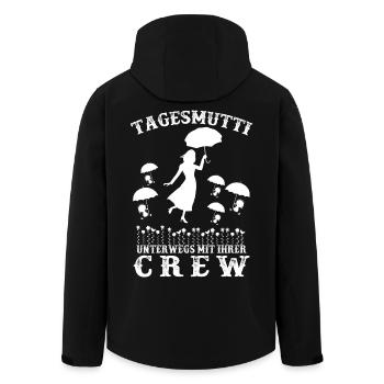 Tagesmutti unterwegs - Recycelte Männer Softshell-Jacke von Stanley/Stella - Schwarz - Hinten - AI Model Male 185 light (185cm)
