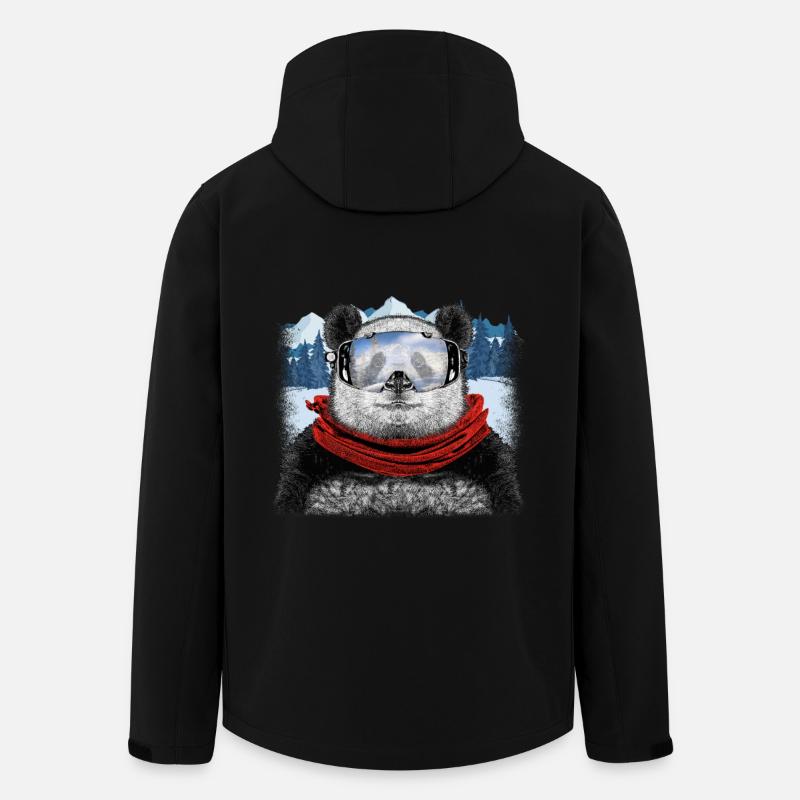 ski panda - Recycelte Männer Softshell-Jacke von Stanley/Stella - Schwarz