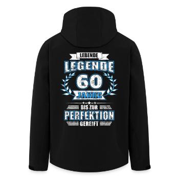 60. Geburtstag - Lebende Legende - Recycelte Männer Softshell-Jacke von Stanley/Stella - Schwarz - Hinten - AI Model Male 185 light (185cm)