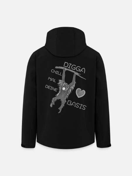 DIGGA CHILL MAL DEINE BASIS - Recycelte Männer Softshell-Jacke von Stanley/Stella - Schwarz