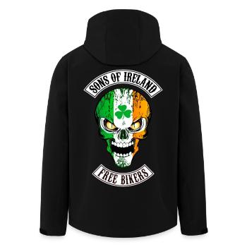 ireland - free bikers - Veste softshell homme en polyester recyclé Stanley/Stella - noir - Dos - AI Model Male 185 light (185cm)