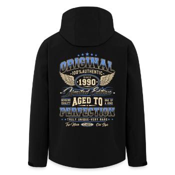 Original des années 1990 Vintage Born Cadeau d’anniversaire - Veste softshell homme en polyester recyclé Stanley/Stella - noir - Dos - AI Model Male 185 light (185cm)