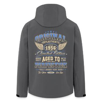 Original 1956 Vintage Born Birthday Gift - Men’s Recycled Softshell Jacket by Stanley/Stella - anthracite - Back - AI Model Male 185 light (185cm)