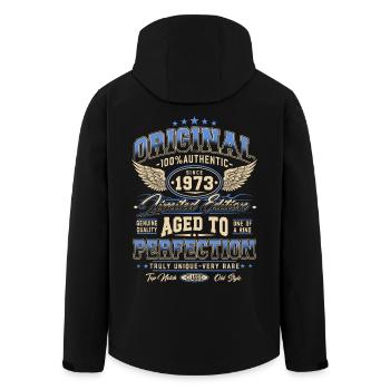 Original 1973 Jahrgang geboren Geburtstag Geschenk - Recycelte Männer Softshell-Jacke von Stanley/Stella - Schwarz - Hinten - AI Model Male 185 light (185cm)