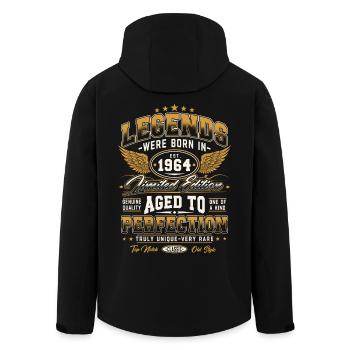 1964 Jahrgang geboren Legenden Geburtstag Geschenk - Recycelte Männer Softshell-Jacke von Stanley/Stella - Schwarz - Hinten - AI Model Male 185 light (185cm)