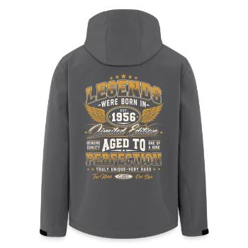 1956 Vintage Born Legends Birthday Gift - Men’s Recycled Softshell Jacket by Stanley/Stella - black - Back - AI Model Male 185 light (185cm)