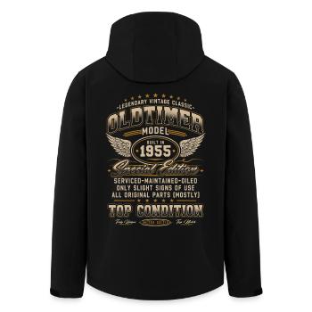 Oldtimer Baujahr 1955 Jahrgang Geburtstag Geschenk - Recycelte Männer Softshell-Jacke von Stanley/Stella - Schwarz - Hinten - AI Model Male 185 light (185cm)