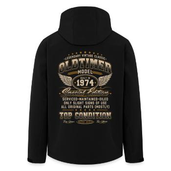 Voiture de collection Année 1974 Vintage Cadeau d’anniversaire - Veste softshell homme en polyester recyclé Stanley/Stella - noir - Dos - AI Model Male 185 light (185cm)