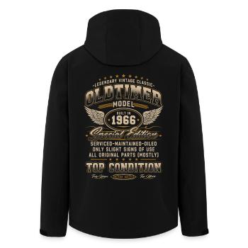 Oldtimer Baujahr 1966 Jahrgang Geburtstag Geschenk - Recycelte Männer Softshell-Jacke von Stanley/Stella - Schwarz - Hinten - AI Model Male 185 light (185cm)