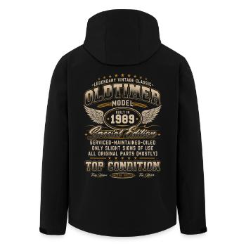 Voiture de collection Année 1989 Vintage Cadeau d’anniversaire - Veste softshell homme en polyester recyclé Stanley/Stella - noir - Dos - AI Model Male 185 light (185cm)