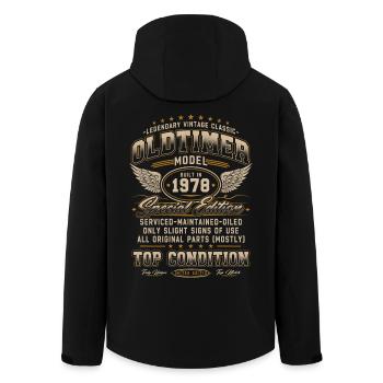 Voiture Ancienne Année 1978 Vintage Cadeau d’Anniversaire - Veste softshell homme en polyester recyclé Stanley/Stella - noir - Dos - AI Model Male 185 light (185cm)
