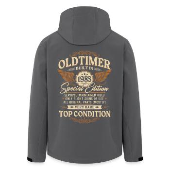 Oldtimer 1985 Jahrgang geboren Geburtstag Geschenk - Recycelte Männer Softshell-Jacke von Stanley/Stella - Schwarz - Hinten - AI Model Male 185 light (185cm)