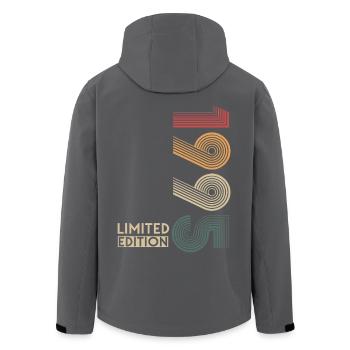 1995 Jahrgang Limited Edition - Recycelte Männer Softshell-Jacke von Stanley/Stella - Schwarz - Hinten - AI Model Male 185 light (185cm)